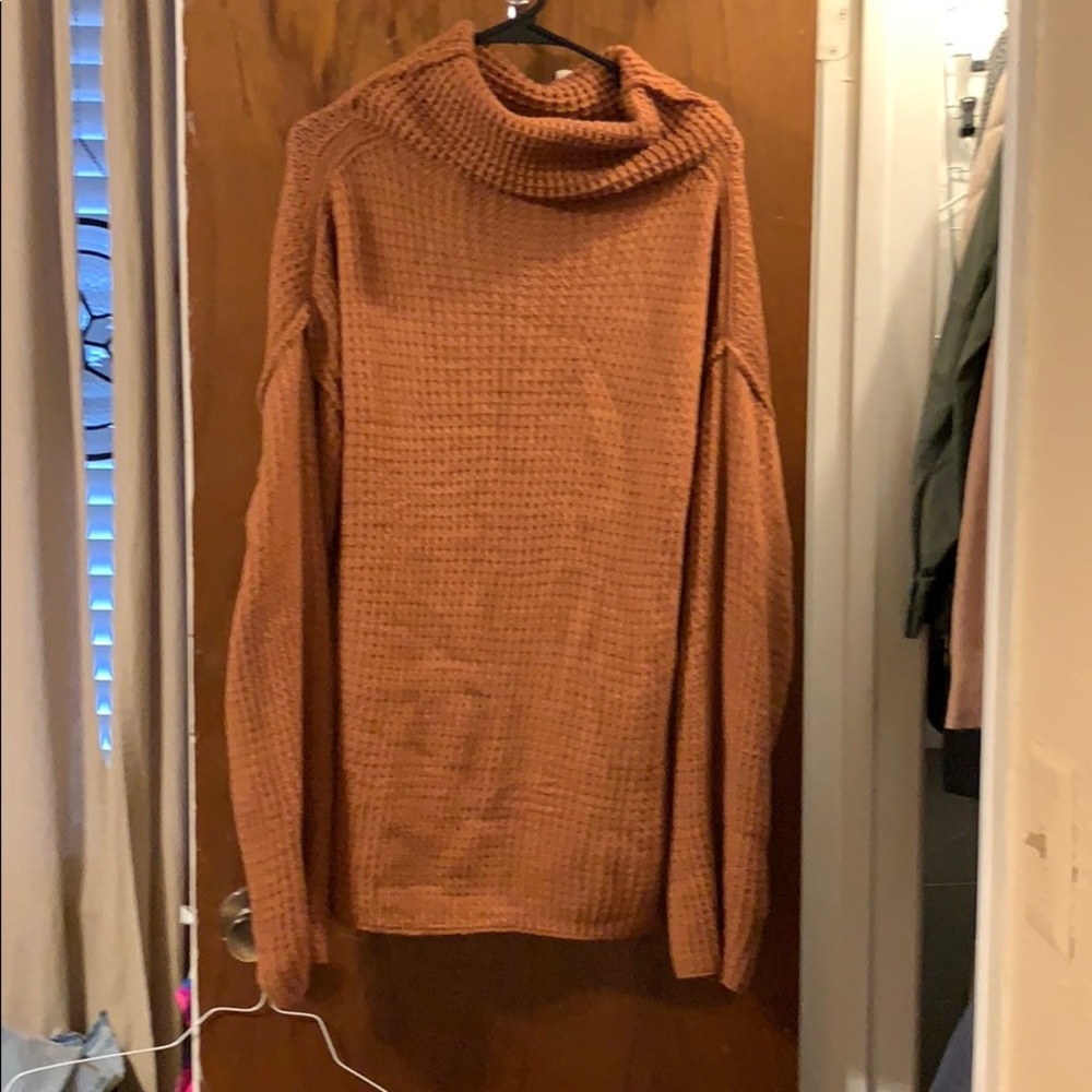 Oversized Rust colored turtleneck sweater